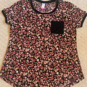 Black shirt with flower